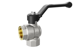 Кран шаровой LD Pride 1/2", ВР, угловой, черн. рычаг, никель