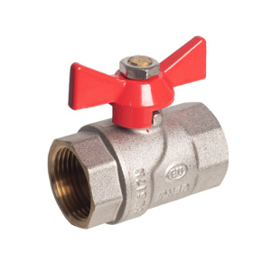 Кран шаровой Kromwell 3/4", ВР, красн. бабочка, никель