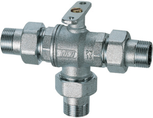Кран шаровой 3-х ход., 1/2", НР-НР, зонный FAR