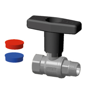 Кран шаровой FAR 3/4", ВР-НР, черн. высокая ручка, хром