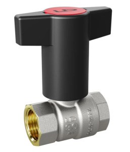 Кран шаровой LD Pride 1/2", ВР, черн. высокая ручка, никель