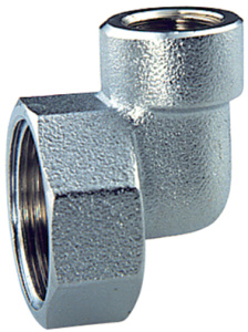 Переходник угловой, 3/4"х1/4", ВР-ВР, хромированный FAR
