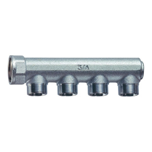 Коллектор концевой 3/4" с 4 отвод. 36мм, М24х19