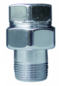 Фитинг прямой трехразъемный 1/2", покрытие серебро FAR