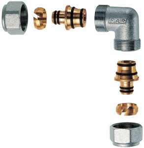 GOMITO DOPPIO 1/2' CROMATO ADATTATORE MULTISTRATO 14X2