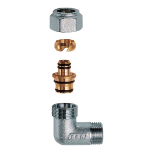GOMITO M 1' RAME CROMATO ADATTATORE MULTISTRATO D. 25