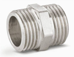 Ниппель DN15 (1/2") НР/НР латунь никель