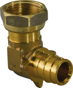 Угольник Q&E с накидной гайкой 16-G1/2" '70А, DR-латунь, Uponor