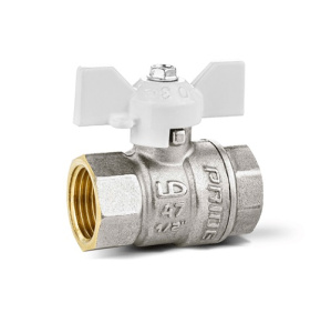 Кран шаровой LD Pride 1/2", ВР, бел. бабочка, никель