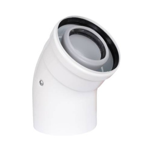 Колено конденсационное, ф60/100 мм, 45°, PP-R/Сталь Gekon