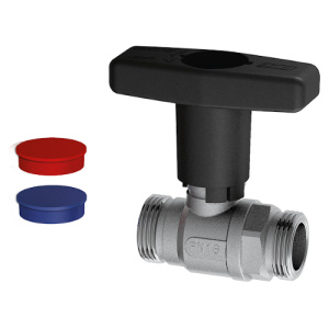 Кран шаровой FAR 3/4", НР, черн. высокая ручка, хром