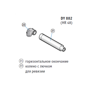 Горизонтальный коаксиальный дымоход Ø 60/100 мм MCA (HR48)