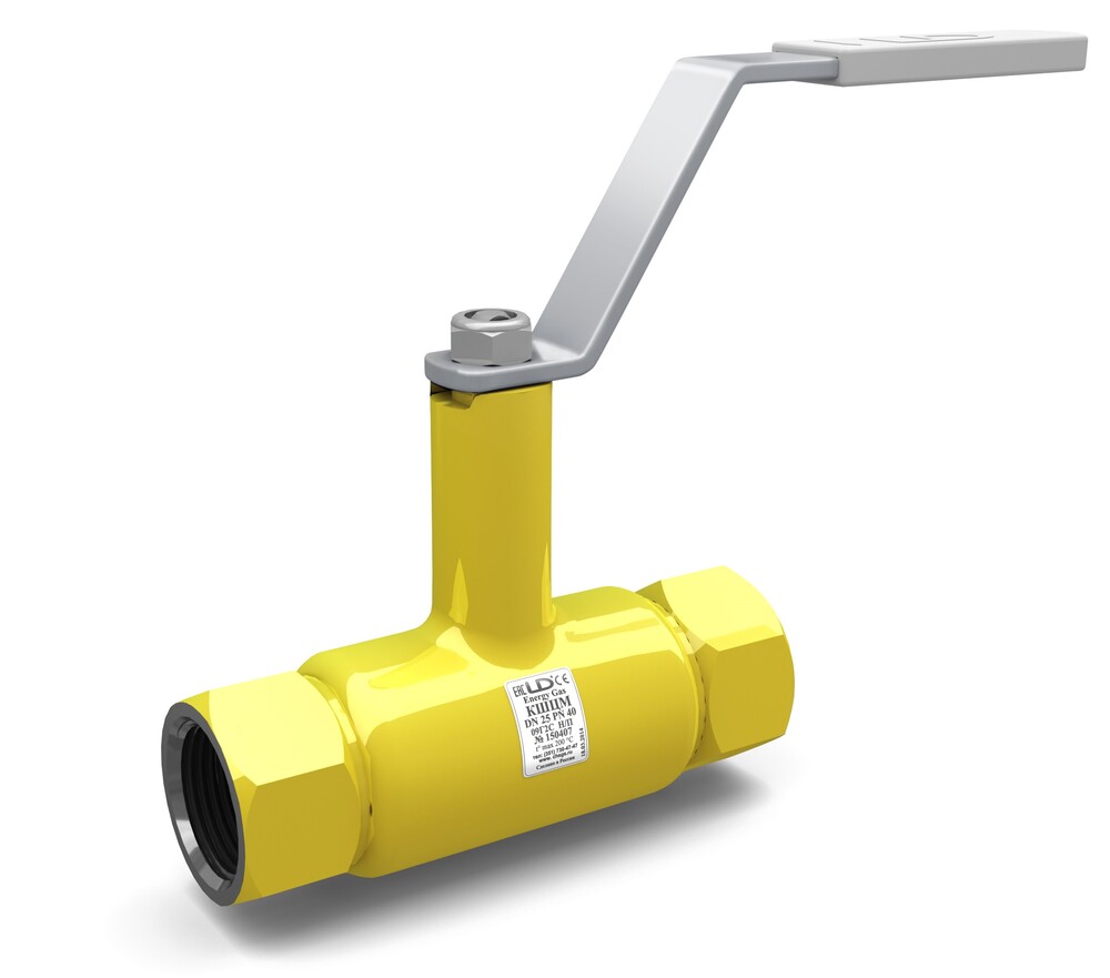 Кран шаровой LD КШЦМ DN25, Pn40 ВР, сталь 20, рычаг, для газа