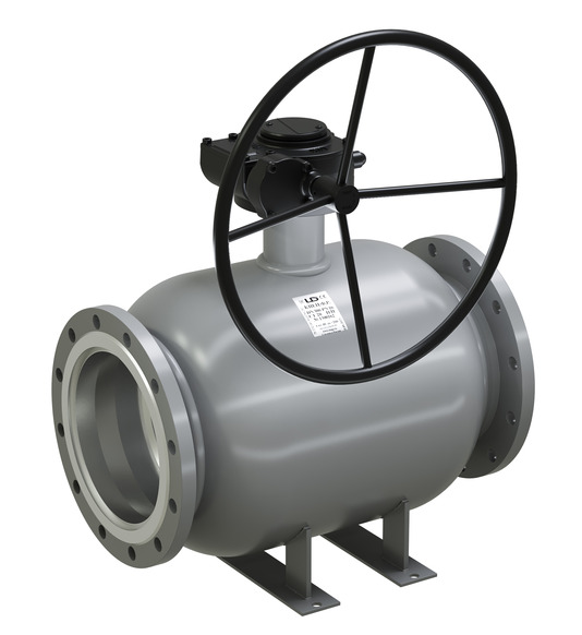 Кран шаровой LD КШЦФ DN125/100, Pn25 фланец, сталь 20, с редуктором