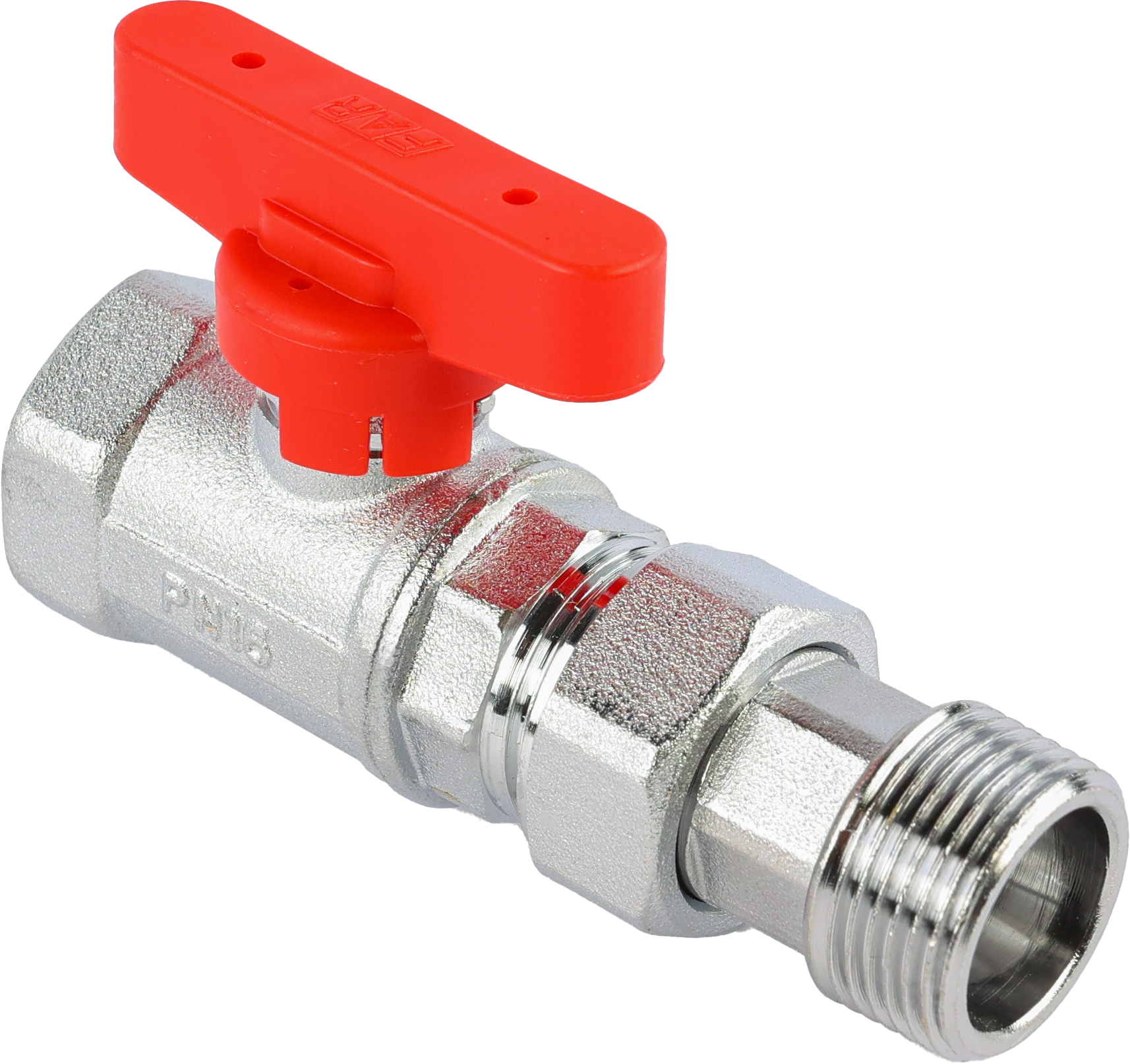Кран шаровой FAR 3/4", ВР-"американка", красн. бабочка, хром