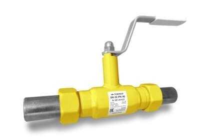 Кран шаровой TEMPER DN32, Pn40 ВР, сталь 20, рычаг, для газа