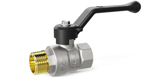 Кран шаровой LD Pride 1 1/4", ВР-НР, черн. рычаг, никель