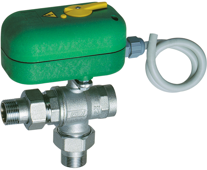 Кран шаровой 3-х ход., моторизованный (ВР-НР) 1 1/4", 220 В, 40 сек