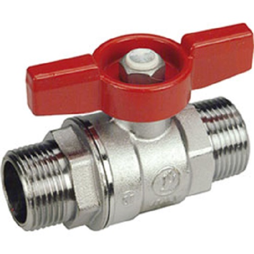 Кран шаровой Giacomini 1/2", НР, красн. бабочка, хром