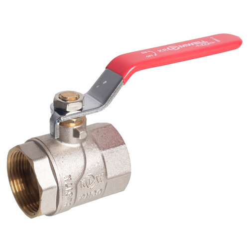 Кран шаровой Kromwell 1 1/4", ВР, красн. рычаг, никель