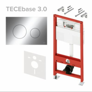 Комплект TECEbase 3.0 c кронштейнами, панель смыва TECEloop хром глянцевая (латунный вентиль) NEW (курс 105)