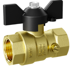 Кран шаровой LD Pride 1/2", ВР, для манометра, черн. бабочка