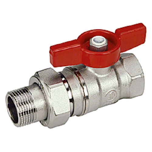Кран шаровой Giacomini 3/4", ВР-"американка", красн. бабочка, хром