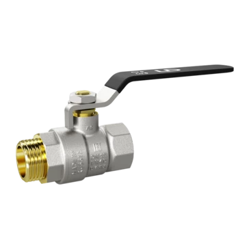 Кран шаровой LD Pride 1 1/2", ВР-НР, стальн. рычаг, никель