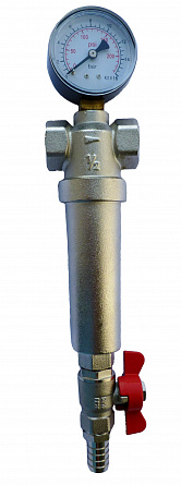 Фильтр механический самопромывной EUROS, с манометром, 1/2" EU.ST6026035 12 (Арт.:EU.ST6026035 12)