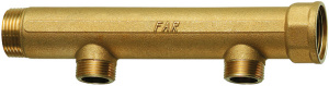 Коллектор 1 1/4", НР-ВР, 2 отвода 3/4", НР, межосевое 100 мм FAR