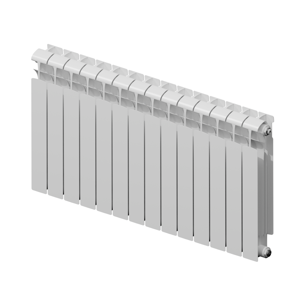 Радиатор биметалл Rifar Ecobuild Ventil 300 14 секций, подкл нижнее правое, RAL 9016 глянцевый