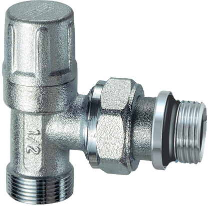 Вентиль запорный угловой, 1/2", М24х19, EPDM FAR