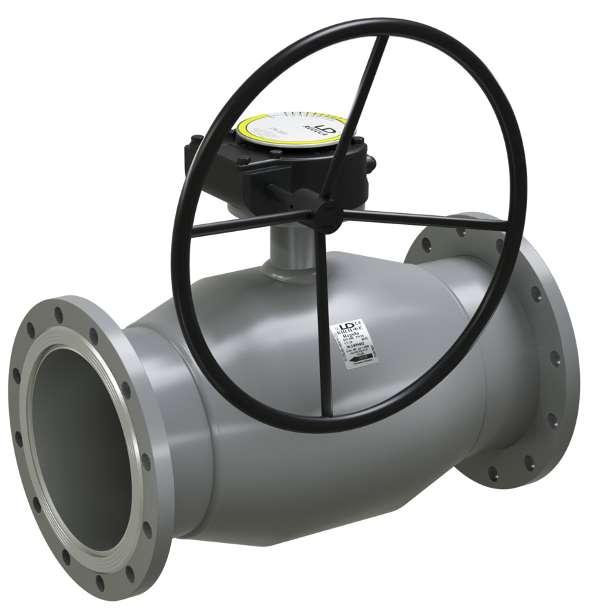 Кран шаровой LD КШЦФ Regula DN125/100, Pn16 фланец, сталь 20, с редуктором
