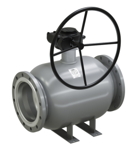 Кран шаровой LD КШЦФ DN125/100, Pn16 фланец, сталь 20, с редуктором