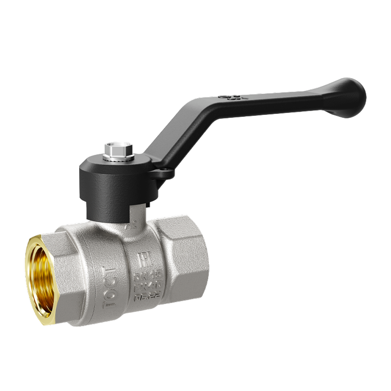 Кран шаровой LD Pride 1 1/4", ВР, черн. рычаг, никель, с биркой