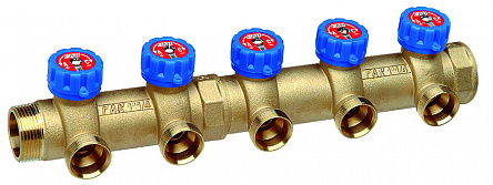 Коллектор регулирующий 1 1/4" (НР - ВР) c 4-мя отводами М33х1,5