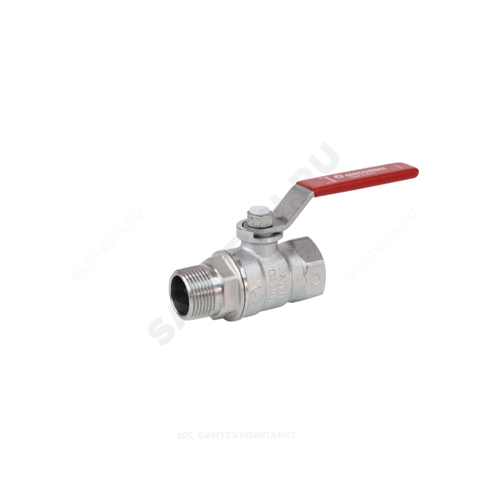 Кран шаровой Giacomini 2", ВР-НР, красн. рычаг, хром