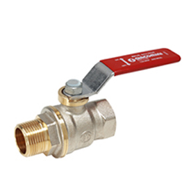 Кран шаровой Giacomini DADO 1/2", ВР-НР, красн. рычаг, никель