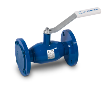 Кран шаровой TEMPER DN25, Pn40 фланец, сталь 20, рычаг