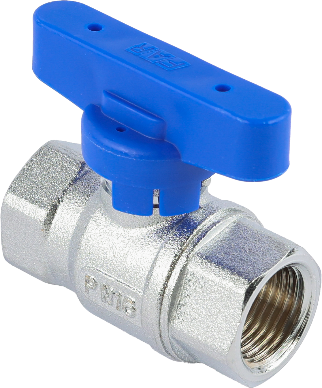 Кран шаровой FAR 3/4", ВР, син. бабочка, хром