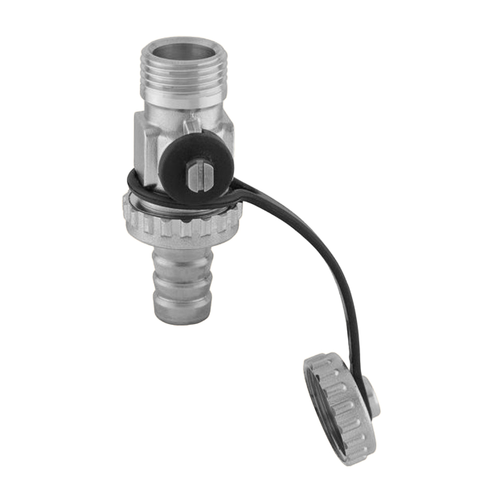 Кран шаровой Kromwell 1/2", НР, с дренажем, под отвертку, никель
