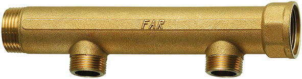 Коллектор 1 1/4", НР-ВР, 2 отвода 3/4", НР, межосевое 100 мм FAR