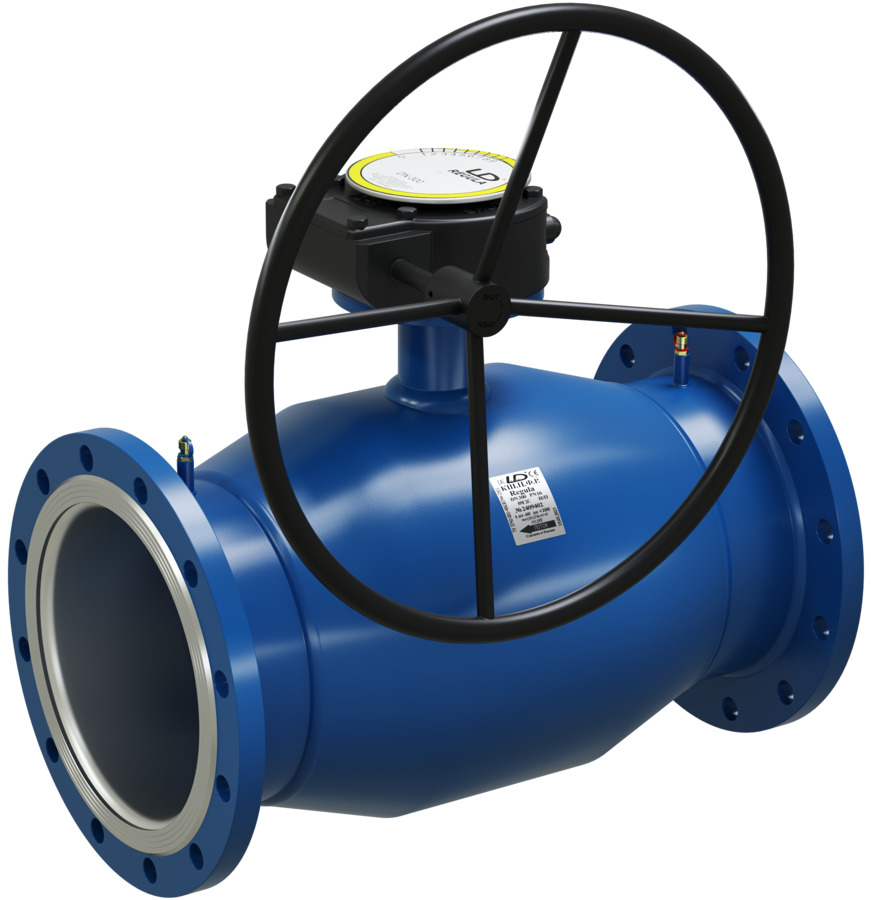 Кран шаровой LD КШЦФ Regula DN150/125, Pn16 фланец, сталь 09Г2С, с редуктором