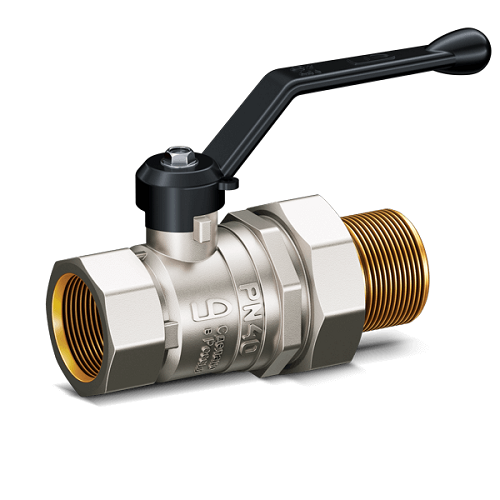 Кран шаровой LD Pride 3/4", ВР-"американка", черн. рычаг, никель
