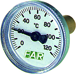 Термометр 3/8", торцевое соединение, 0...120°С, зонд 36 мм, ф40 мм FAR