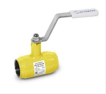 Кран шаровой TEMPER DN40, Pn40 ВР, сталь 20, рычаг, для газа