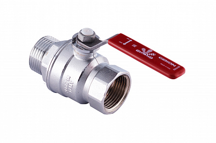 Кран шаровой Gekon 1 1/4", ВР-НР, красн. рычаг, хром