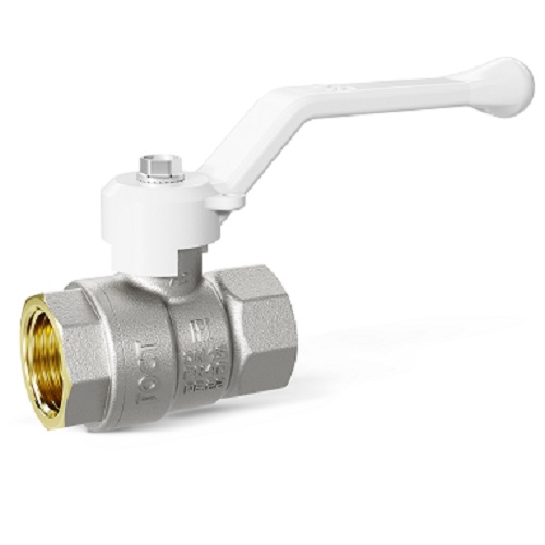 Кран шаровой LD Pride 1/2", ВР, бел. рычаг, никель