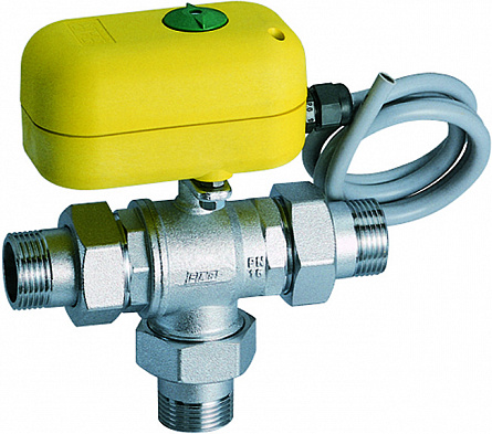 Кран шаровой 3-х ход., с сервоприводом, 1", НР-НР, 220 В FAR