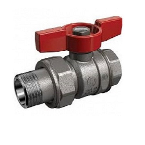Кран шаровой Gekon 1/2", ВР-"американка", красн. бабочка, хром